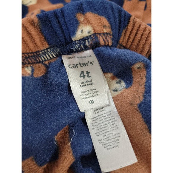 Carter's 4T Navy Sleep Pajama Pants with Brown Bear Patrern - Picture 5 of 5